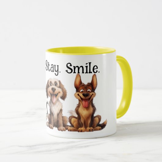Happy Dogs Coffee Tasse - Perfektes Geschenk für H (VorderseiteRechts)