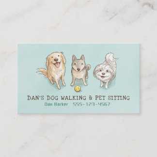 Happy Dogs Pet Sitter Dog Walker Cute Drawings Visitenkarte