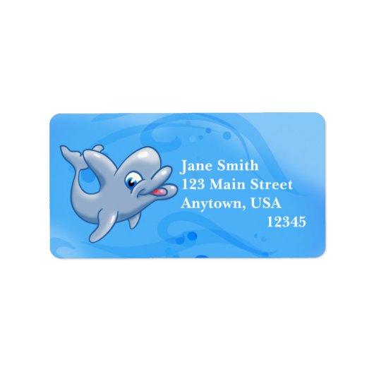 Happy Dolphin Adressaufkleber (Vorne)