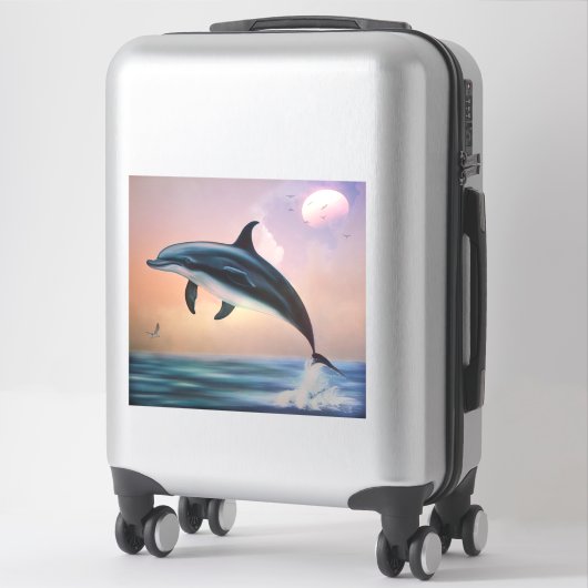 Happy Dolphin Aufkleber (Koffer)