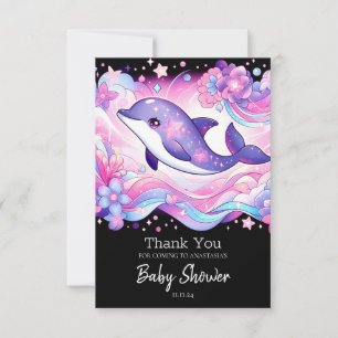 Happy Dolphin Baby Shower Dankeskarte