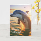 Happy Dolphin Birthday Card Karte (Gelbe Blume)