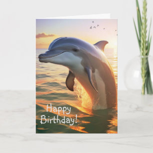 Happy Dolphin Birthday Card Karte
