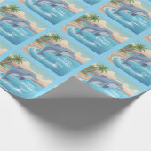 Happy Dolphin Birthday Geschenkpapier (Ecke)