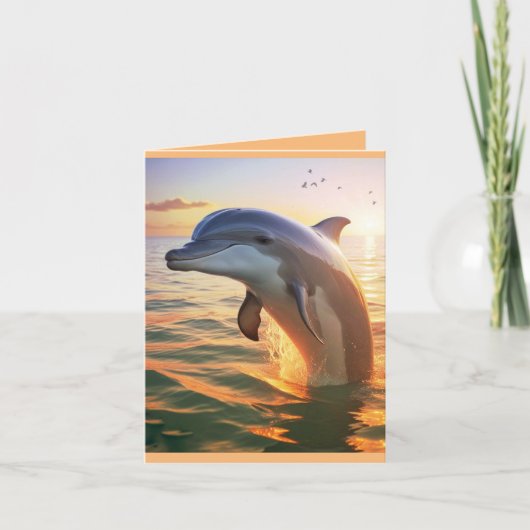 Happy Dolphin Birthday Karte (Vorderseite)