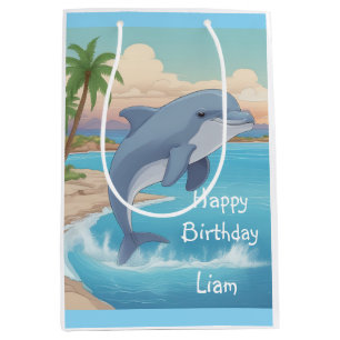 Happy Dolphin Birthday Mittlere Geschenktüte
