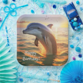 Happy Dolphin Birthday Pappteller (Party)