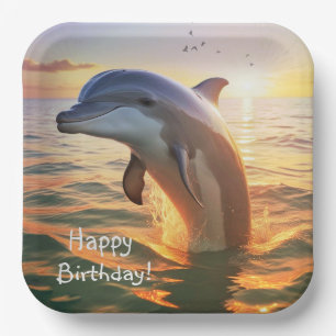 Happy Dolphin Birthday Pappteller