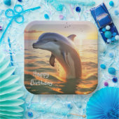 Happy Dolphin Birthday Pappteller (Party)