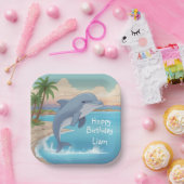 Happy Dolphin Birthday Pappteller (Party)