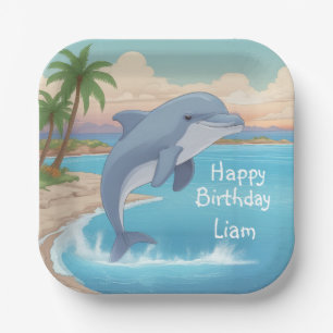 Happy Dolphin Birthday Pappteller