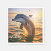 Happy Dolphin Birthday Serviette (Vorderseite)