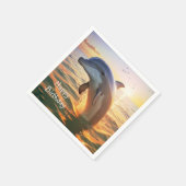 Happy Dolphin Birthday Serviette (Ecke)
