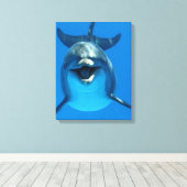 Happy Dolphin Canvas Print Leinwanddruck (Insitu (Holzboden))