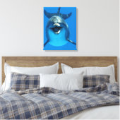 Happy Dolphin Canvas Print Leinwanddruck (Insitu (Schlafzimmer))
