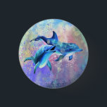 Happy Dolphin Couple Button - Familie - Malerei<br><div class="desc">Dolphin Couple Painting - Wählen / Fügen Sie Ihren einzigartigen Text - Name / Farbe / Schriftart / Größe / Elemente - Bild / mehr - Ihr Sondergeschenk machen - Vergrössern und verschieben oder entfernen und hinzufügen / Elemente / Text mit Anpassungstool ! Malerei und Design von MIGNED. Bitte sehen...</div>