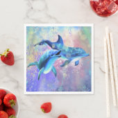 Happy Dolphin Couple Napkins - Familie Serviette (Beispiel)