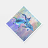 Happy Dolphin Couple Napkins - Familie Serviette (Ecke)