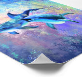 Happy Dolphin Couple Poster Malerei (Ecke)