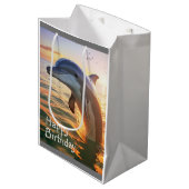 Happy Dolphin Geschenktasche Mittlere Geschenktüte (Vorderseite Schrägansicht)