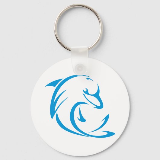 Happy Dolphin in Swing Zeichnend Style Schlüsselanhänger (Vorderseite)