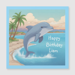 Happy Dolphin Magnetic Birthday Card Magnetkarte