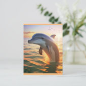 Happy Dolphin Postcard Postkarte (Stehend Vorderseite)