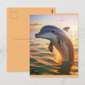 Happy Dolphin Postcard Postkarte (Vorne/Hinten)
