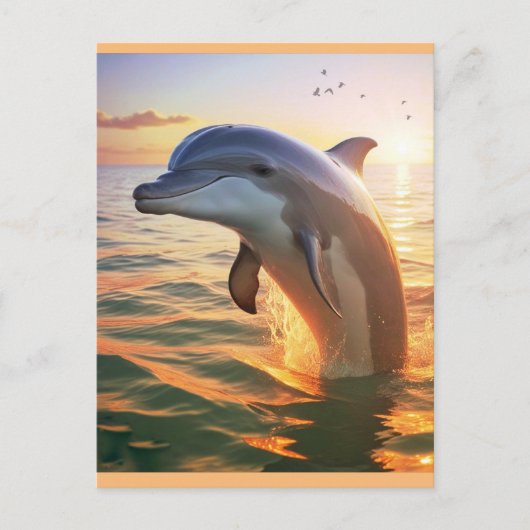 Happy Dolphin Postcard Postkarte (Vorderseite)