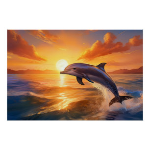 Happy Dolphin Poster