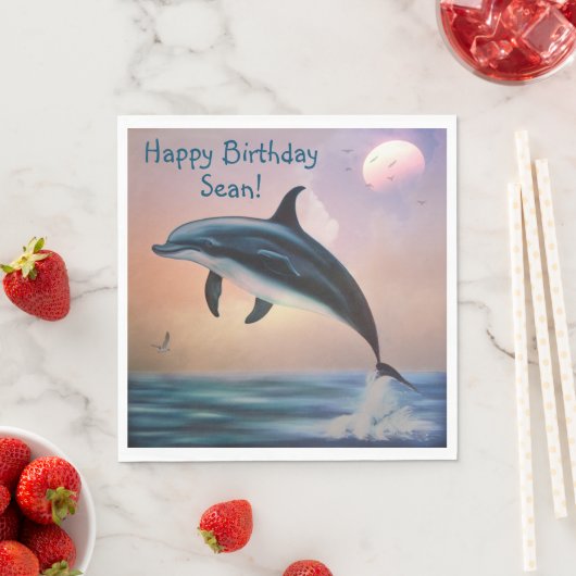 Happy Dolphin Serviette (Beispiel)