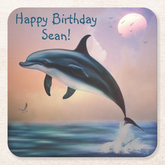 Happy Dolphin Untersetzer (Vorderseite)