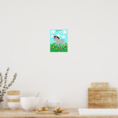 Happy Donkey in Blume Meadow Poster (Küche)