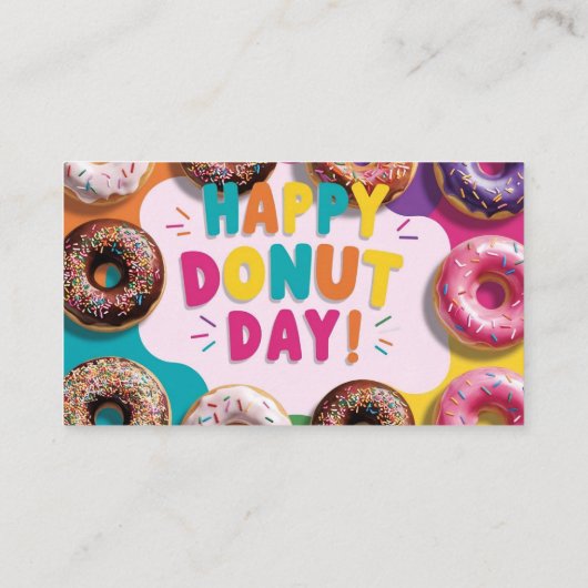 Happy Donut Day Visitenkarte (Rückseite)