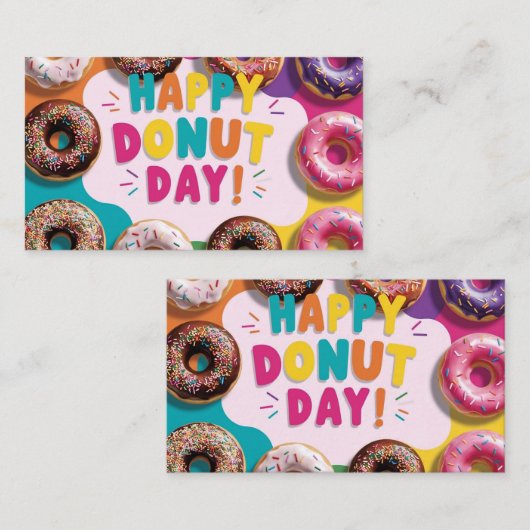 Happy Donut Day Visitenkarte (Vorne/Hinten)