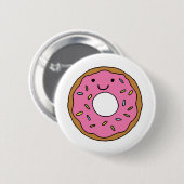 Happy Donut Grafik farbenfroh Rosa Donut Clipart Button (Vorne & Hinten)