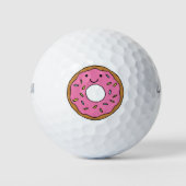 Happy Donut Grafik farbenfroh Rosa Donut Clipart Golfball (Vorderseite)