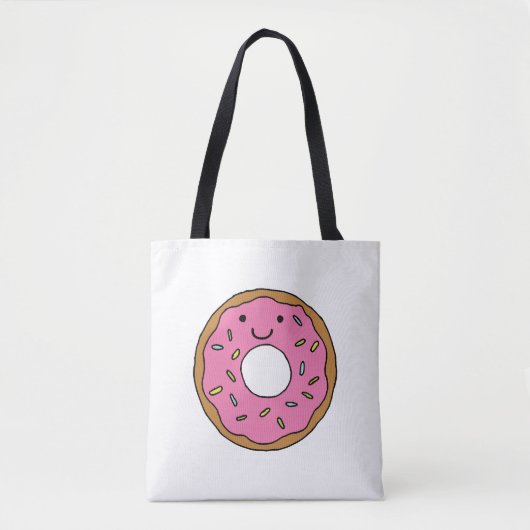 Happy Donut Grafik farbenfroh Rosa Donut Clipart Tasche (Vorderseite)