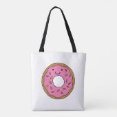 Happy Donut Grafik farbenfroh Rosa Donut Clipart Tasche (Rückseite)
