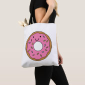 Happy Donut Grafik farbenfroh Rosa Donut Clipart Tasche (Von Nahem)
