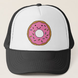 Happy Donut Grafik farbenfroh Rosa Donut Clipart Truckerkappe