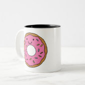 Happy Donut Grafik farbenfroh Rosa Donut Clipart Zweifarbige Tasse (Vorderseite Links)