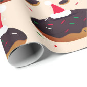 Happy Donut Weihnachtsmannmützen Pattern Chocolate Geschenkpapier (Rolleneckpunkt)