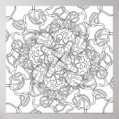 Happy Doodles: Avocado Land Coloring Page Poster (Vorne)