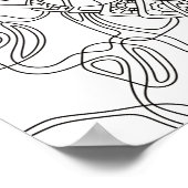 Happy Doodles: Avocado Land Coloring Page Poster (Ecke)