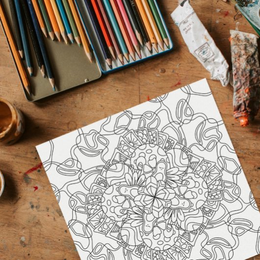 Happy Doodles: Avocado Land Coloring Page Poster
