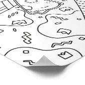Happy Doodles: Birthday Coloring Page Poster (Ecke)