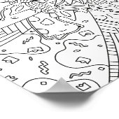 Happy Doodles: Birthday Coloring Page Poster (Ecke)