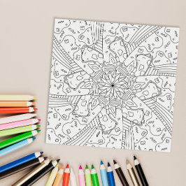 Happy Doodles: Birthday Coloring Page Poster