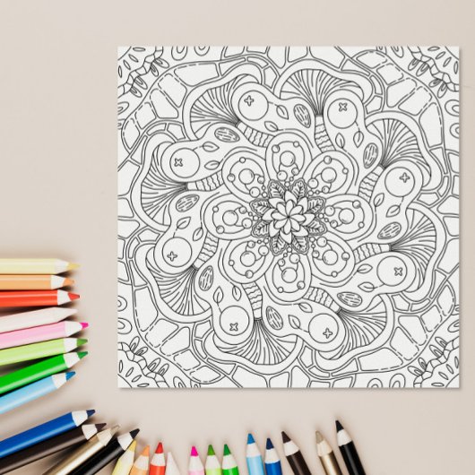 Happy Doodles: Herbst-Malvorlage Poster